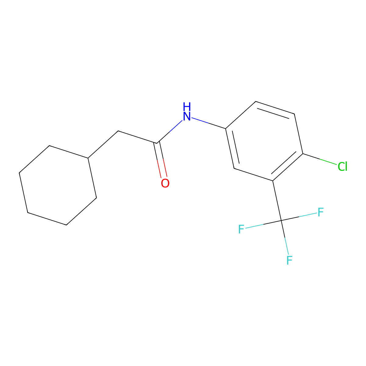 N-[4-chloro-3-(trifluoromethyl)phenyl]-2-cyclohexylacetamide molecular structure, CAS 461448-44-2