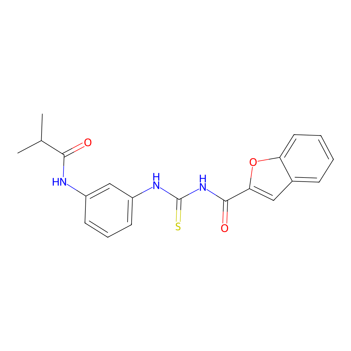 N-[[3-(2-methylpropanoylamino)phenyl]carbamothioyl]-1-benzofuran-2-carboxamide molecular structure, CAS 461448-55-5