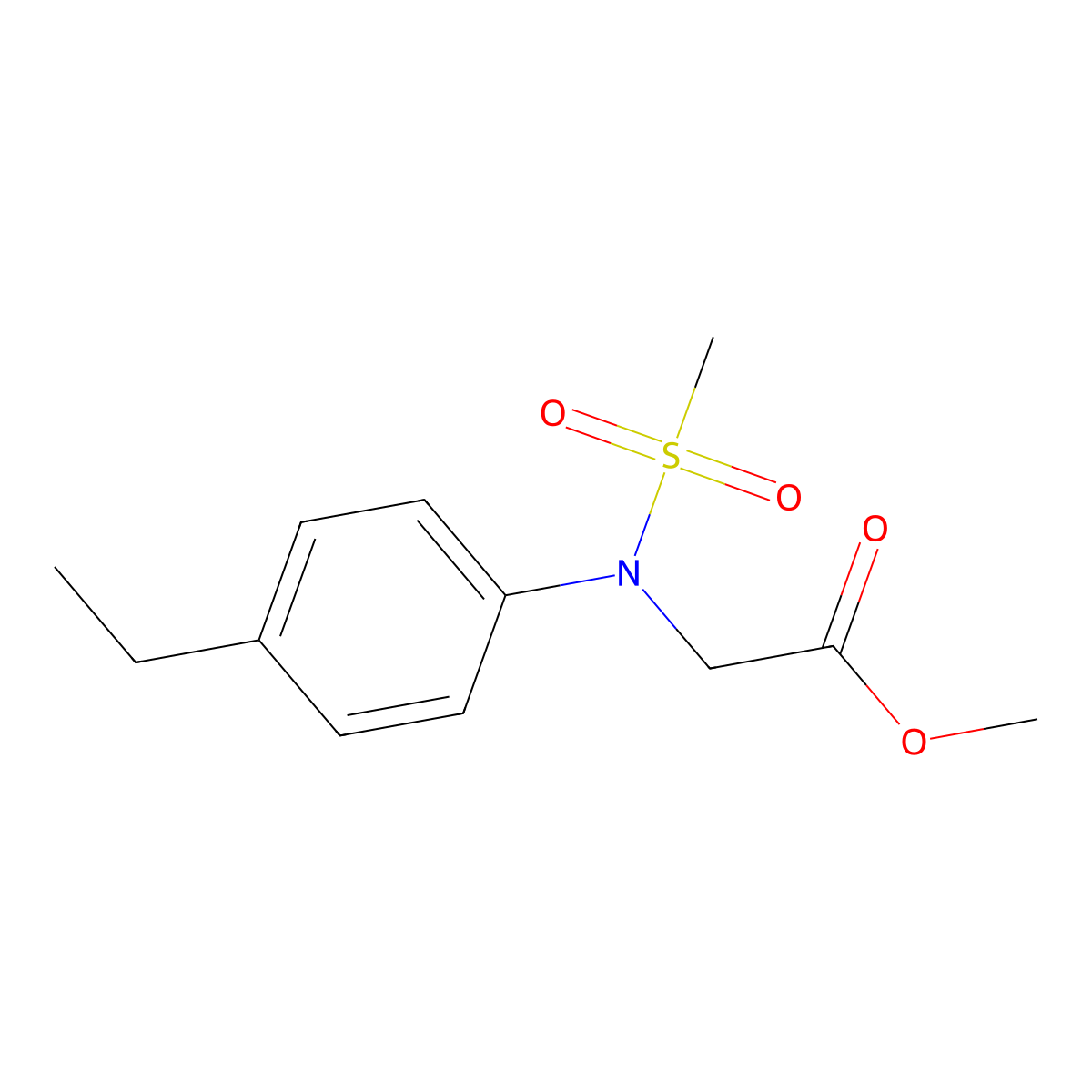 methyl N-(4-ethylphenyl)-N-(methylsulfonyl)glycinate molecular structure, CAS 461448-58-8