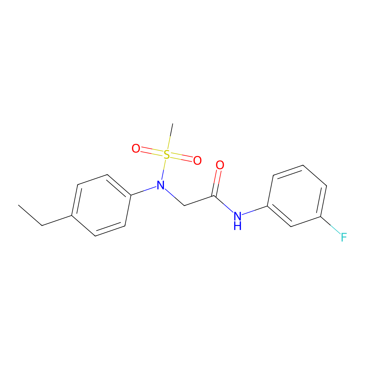 2-(4-ethyl-N-methylsulfonylanilino)-N-(3-fluorophenyl)acetamide molecular structure, CAS 461449-05-8