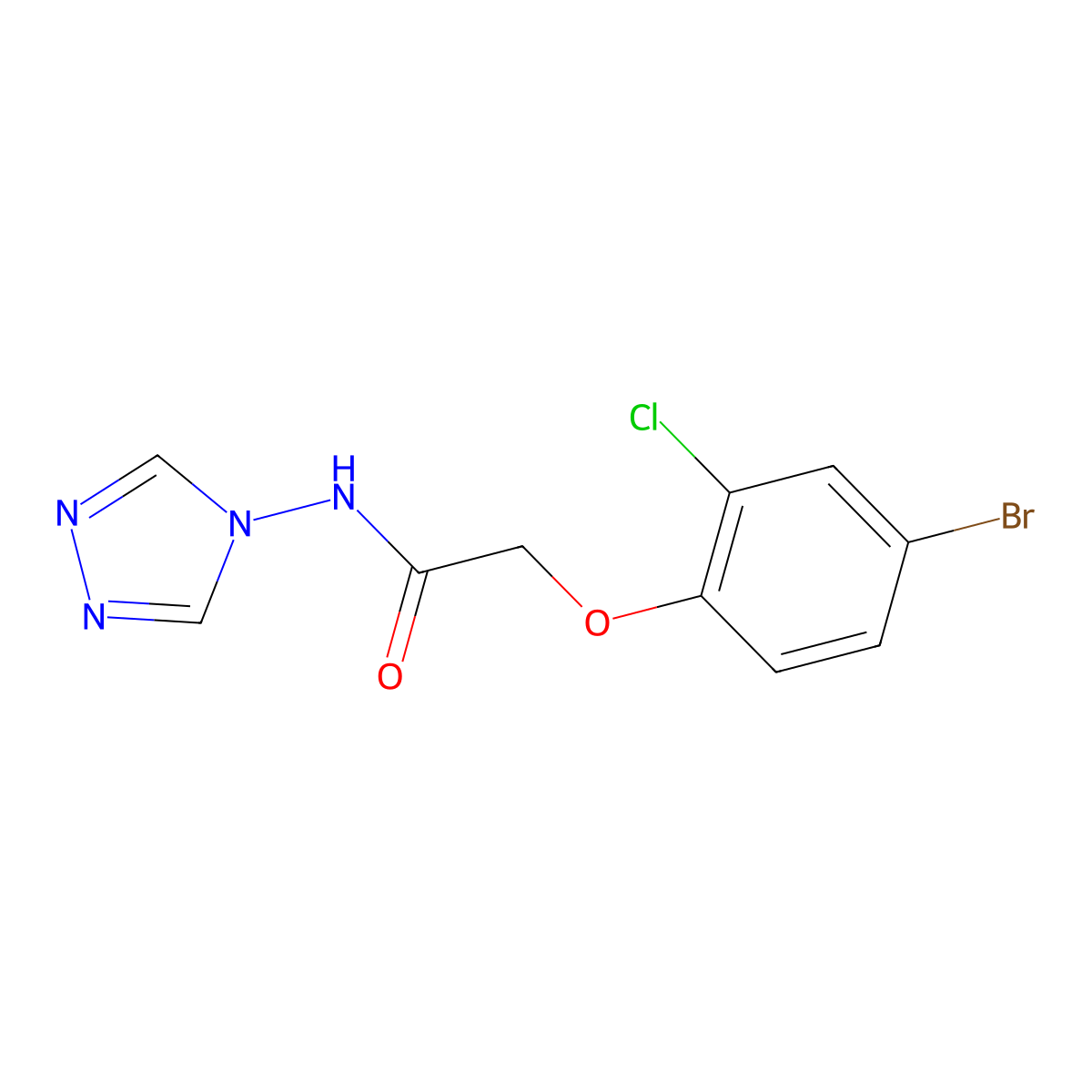 2-(4-bromo-2-chlorophenoxy)-N-(1,2,4-triazol-4-yl)acetamide molecular structure, CAS 461449-40-1