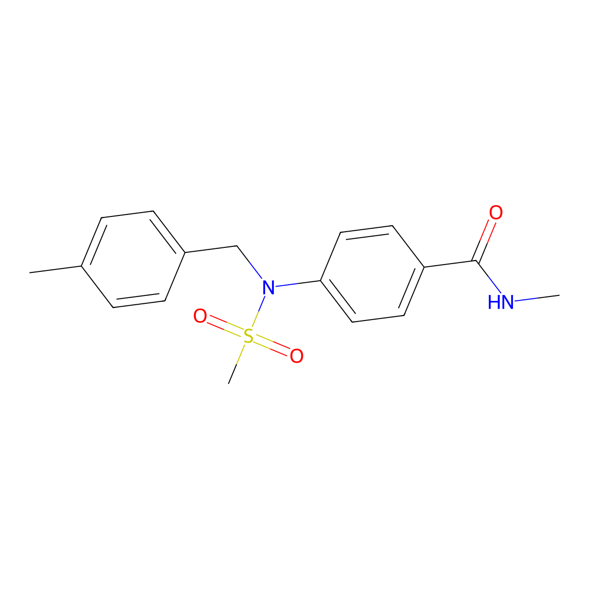 N-methyl-4-[(4-methylbenzyl)(methylsulfonyl)amino]benzamide molecular structure, CAS 461449-79-6