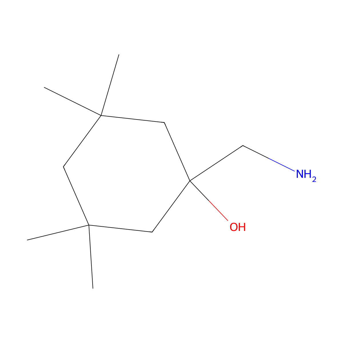 1-Aminomethyl-3,3,5,5-tetramethylcyclohexanol molecular structure, CAS 46145-86-2