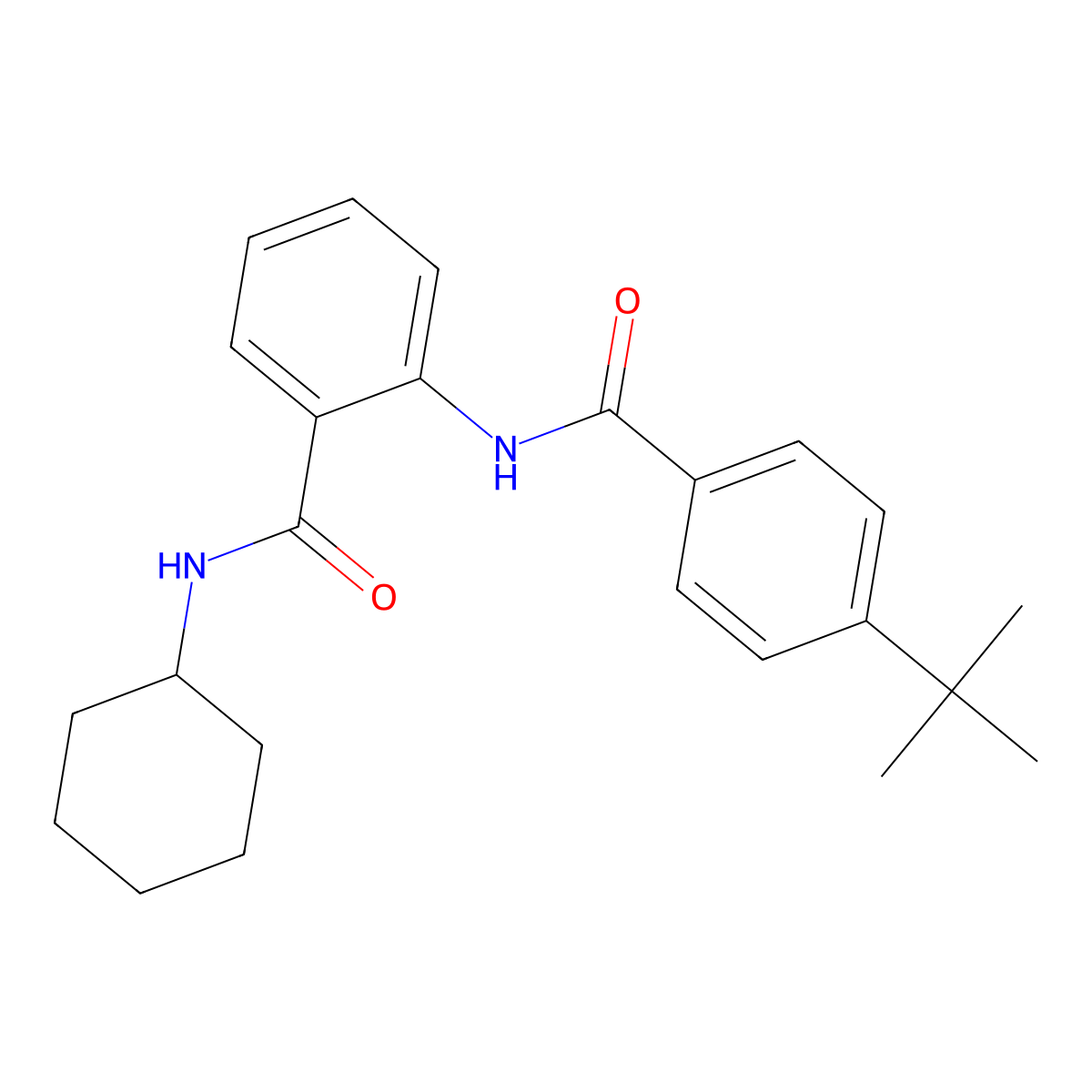 2-[(4-tert-butylbenzoyl)amino]-N-cyclohexylbenzamide molecular structure, CAS 461450-93-1