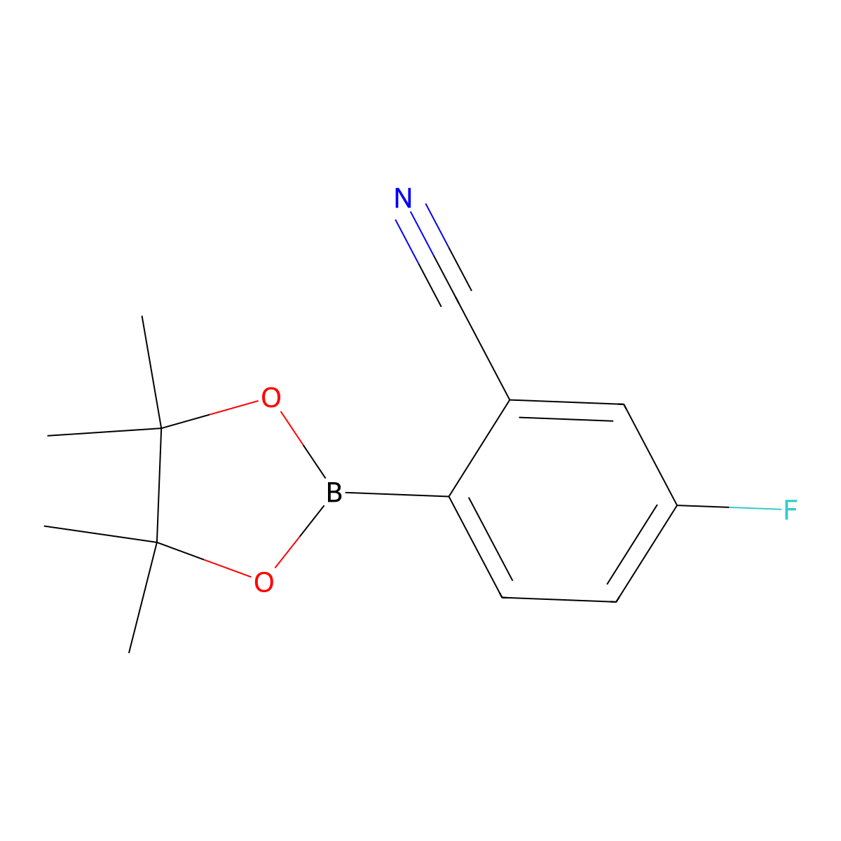 5-Fluoro-2-(tetramethyl-1,3,2-dioxaborolan-2-yl)benzonitrile molecular structure, CAS 461451-63-8