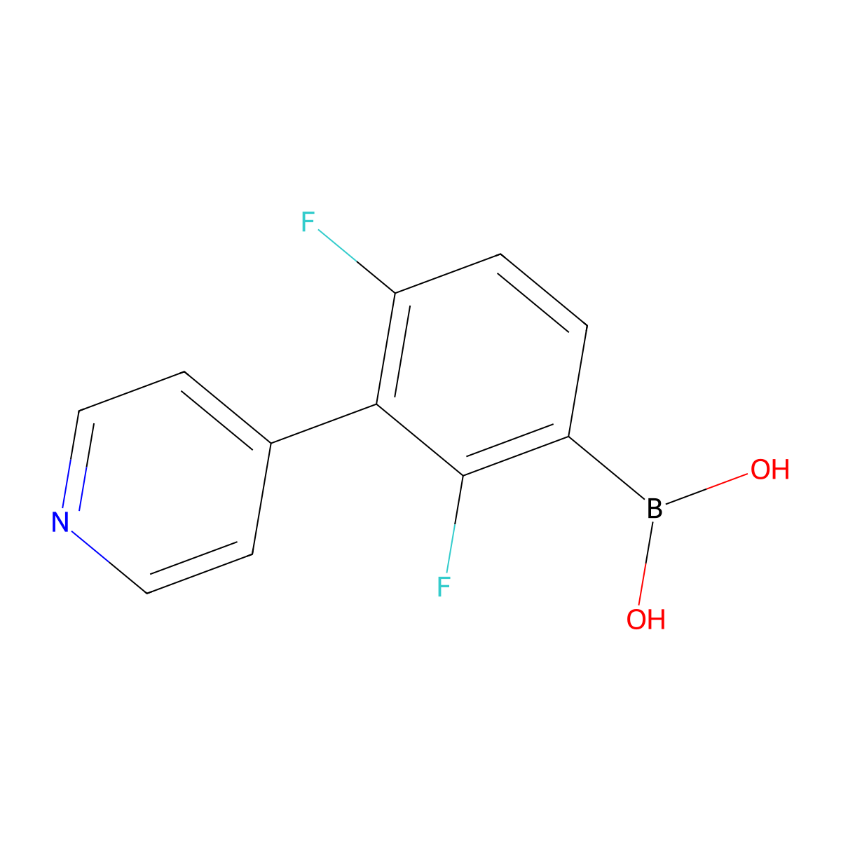 [2,4-Difluoro-3-(pyridin-4-yl)phenyl]boronic acid molecular structure, CAS 461451-71-8