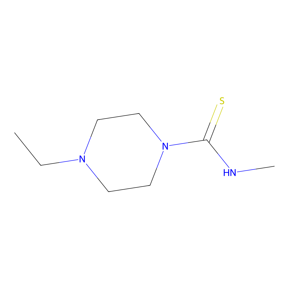 1-Piperazinecarbothioamide, 4-ethyl-N-methyl- molecular structure, CAS 461456-78-0
