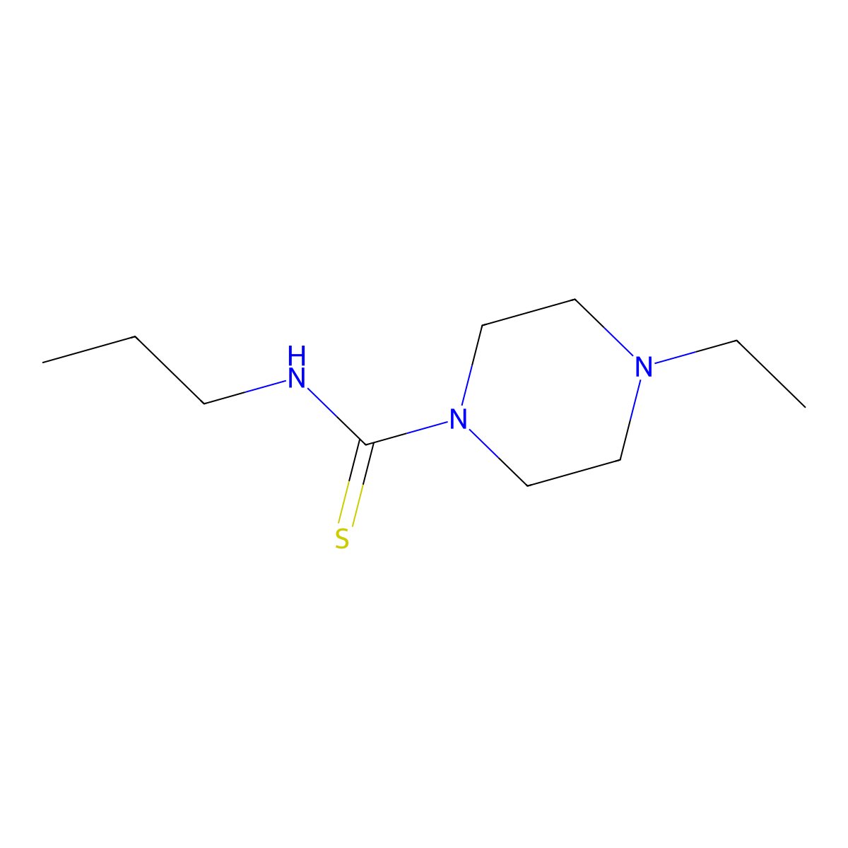 1-Piperazinecarbothioamide, 4-ethyl-N-propyl- molecular structure, CAS 461456-90-6