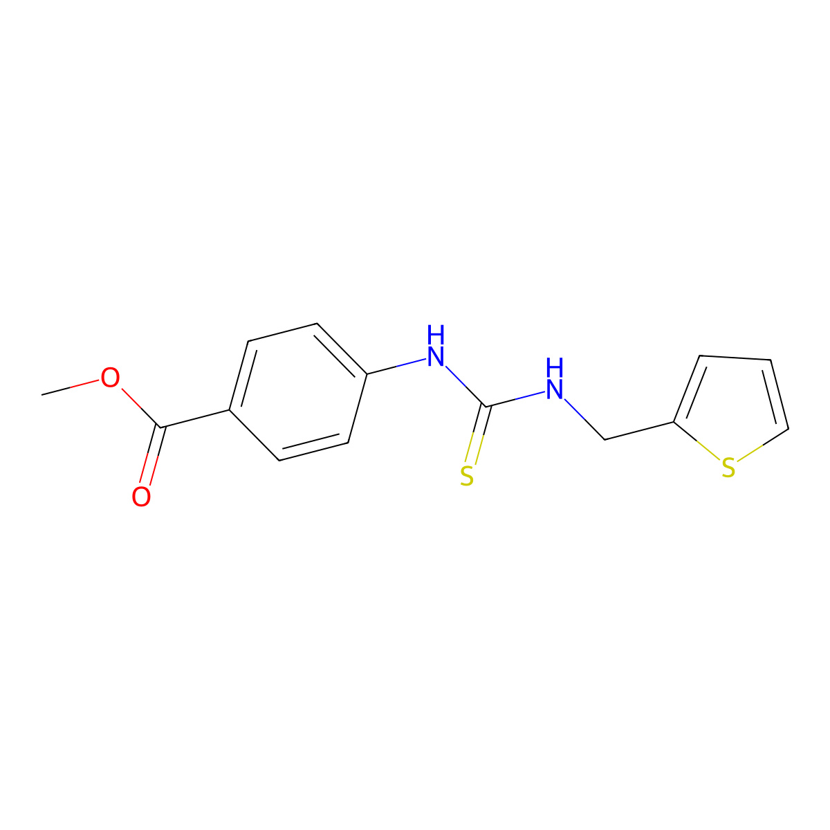 Methyl 4-{[(thiophen-2-ylmethyl)carbamothioyl]amino}benzoate molecular structure, CAS 461457-06-7