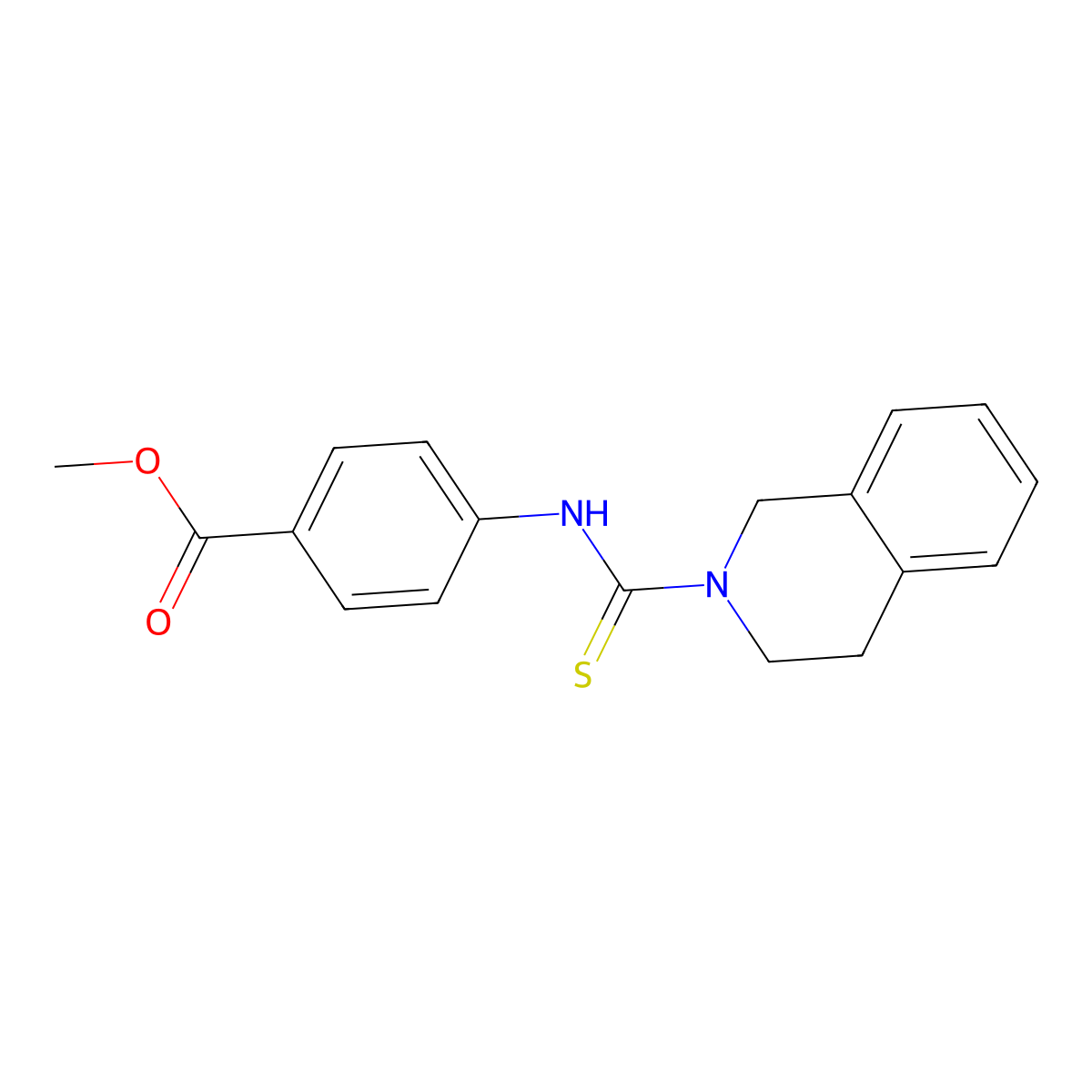 methyl 4-[(3,4-dihydroisoquinolin-2(1H)-ylcarbonothioyl)amino]benzoate molecular structure, CAS 461457-10-3