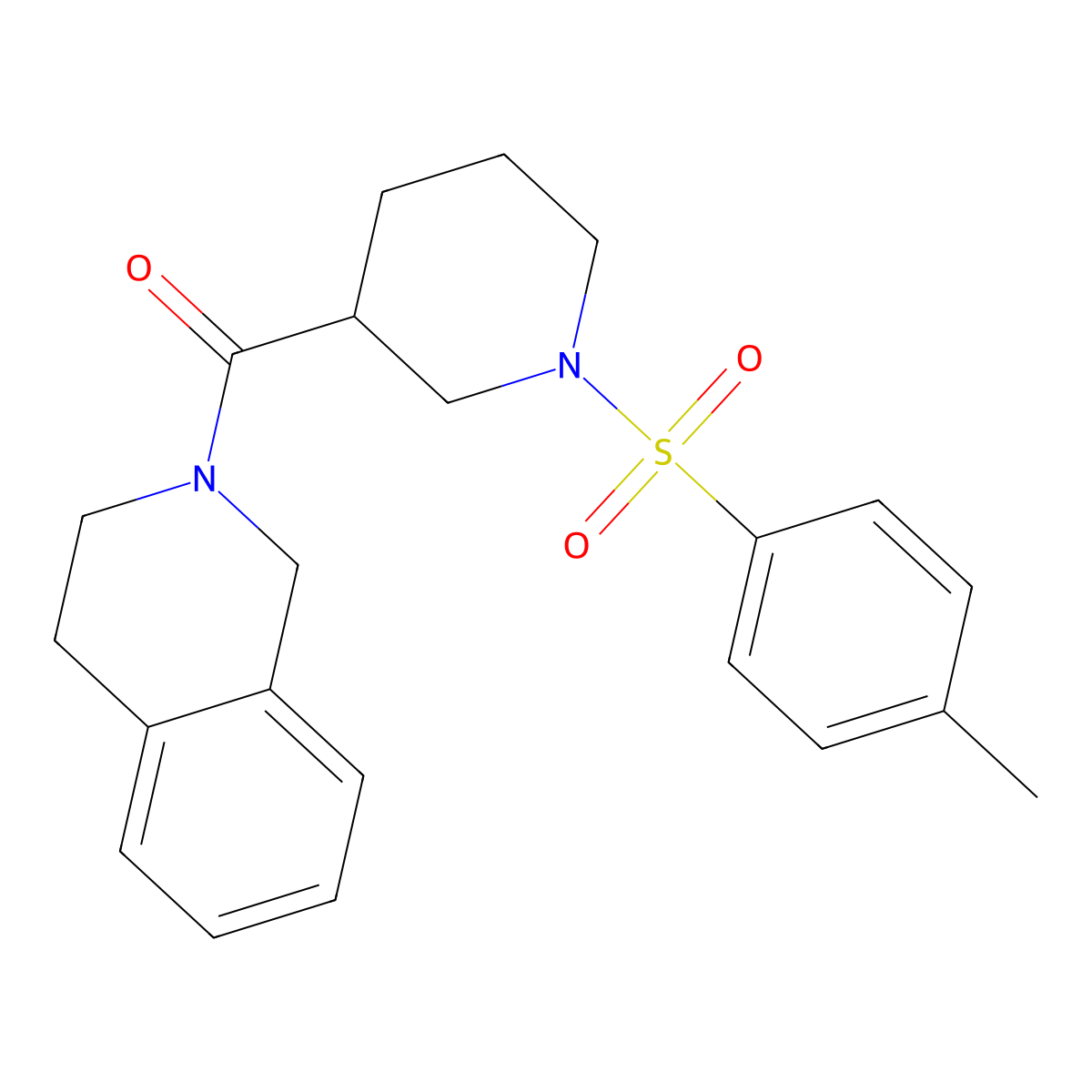 3,4-dihydro-1H-isoquinolin-2-yl-[1-(4-methylphenyl)sulfonylpiperidin-3-yl]methanone molecular structure, CAS 461458-49-1