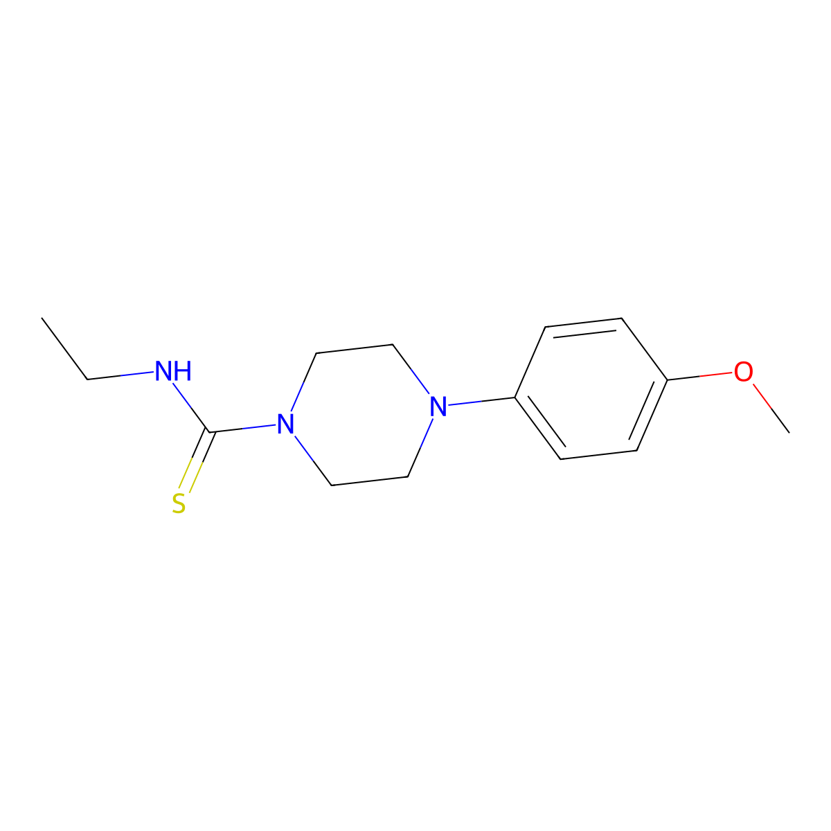N-ethyl-4-(4-methoxyphenyl)piperazine-1-carbothioamide molecular structure, CAS 461458-78-6