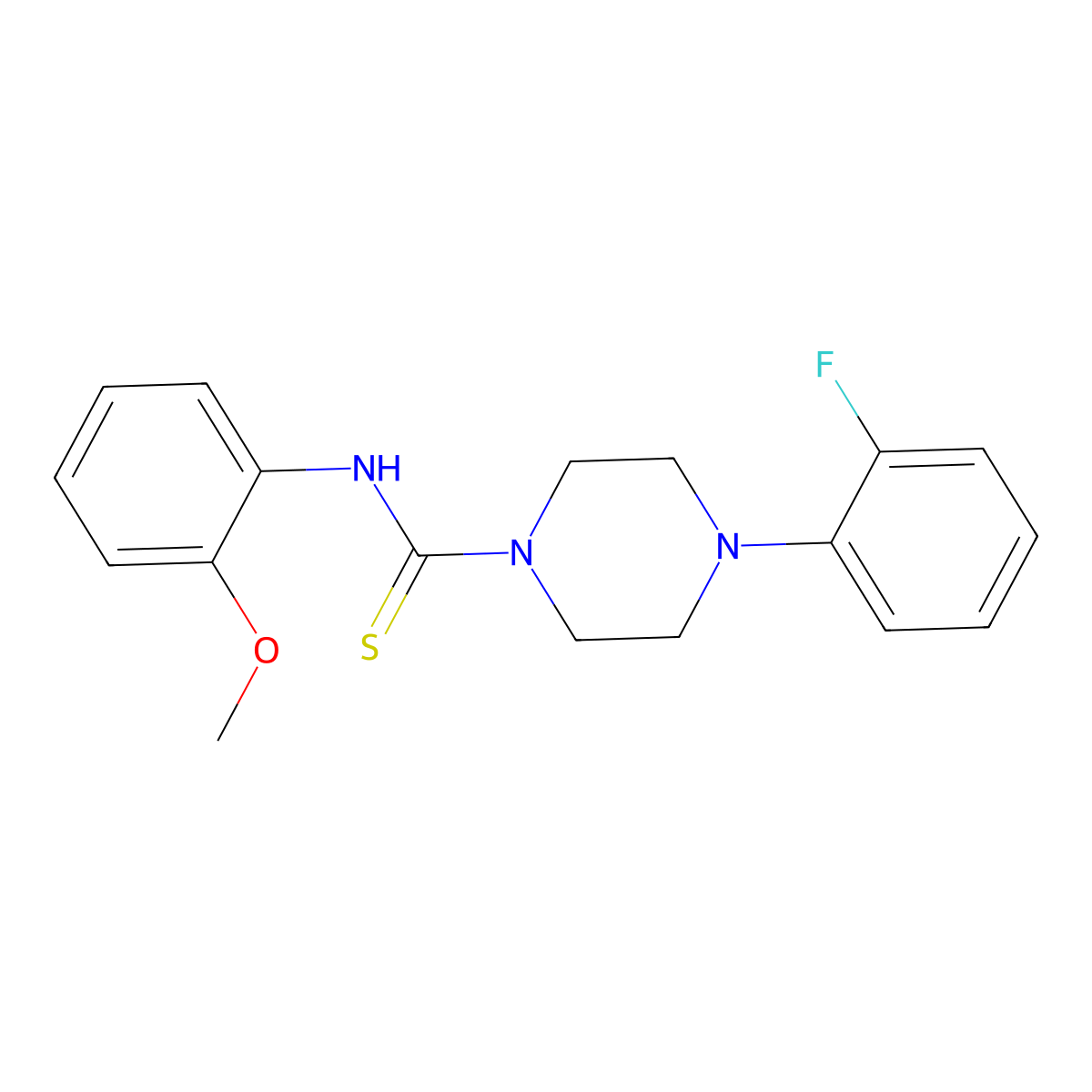 4-(2-fluorophenyl)-N-(2-methoxyphenyl)piperazine-1-carbothioamide molecular structure, CAS 461458-88-8