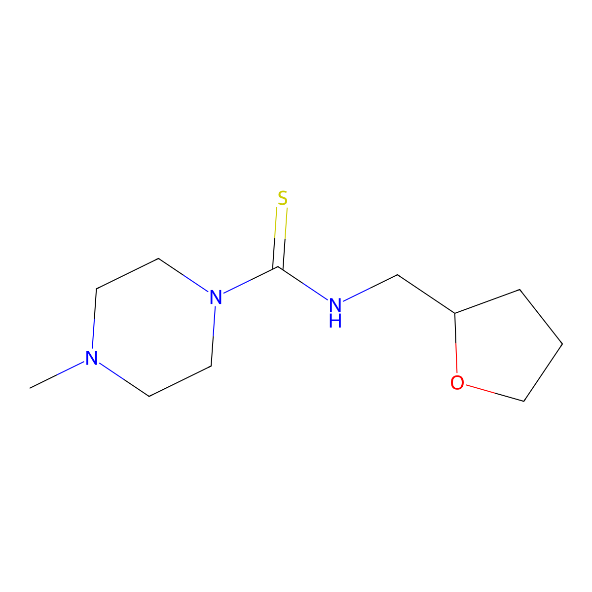 4-methyl-N-(oxolan-2-ylmethyl)piperazine-1-carbothioamide molecular structure, CAS 461459-22-3