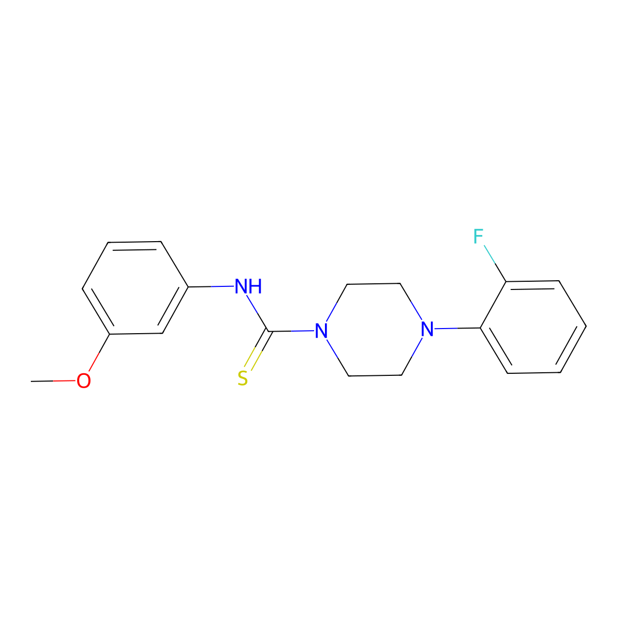 4-(2-fluorophenyl)-N-(3-methoxyphenyl)piperazine-1-carbothioamide molecular structure, CAS 461460-06-0