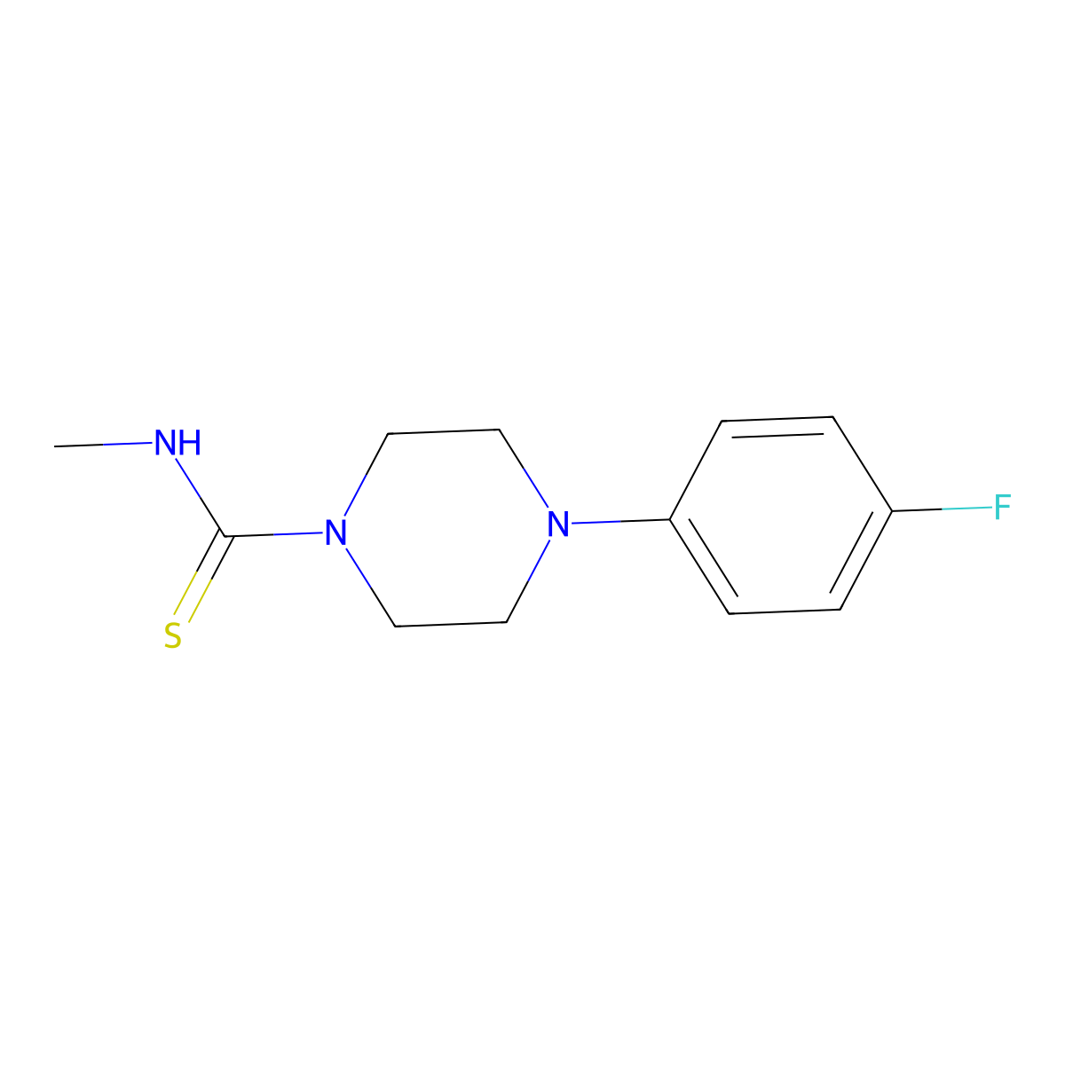 4-(4-fluorophenyl)-N-methylpiperazine-1-carbothioamide molecular structure, CAS 461460-08-2