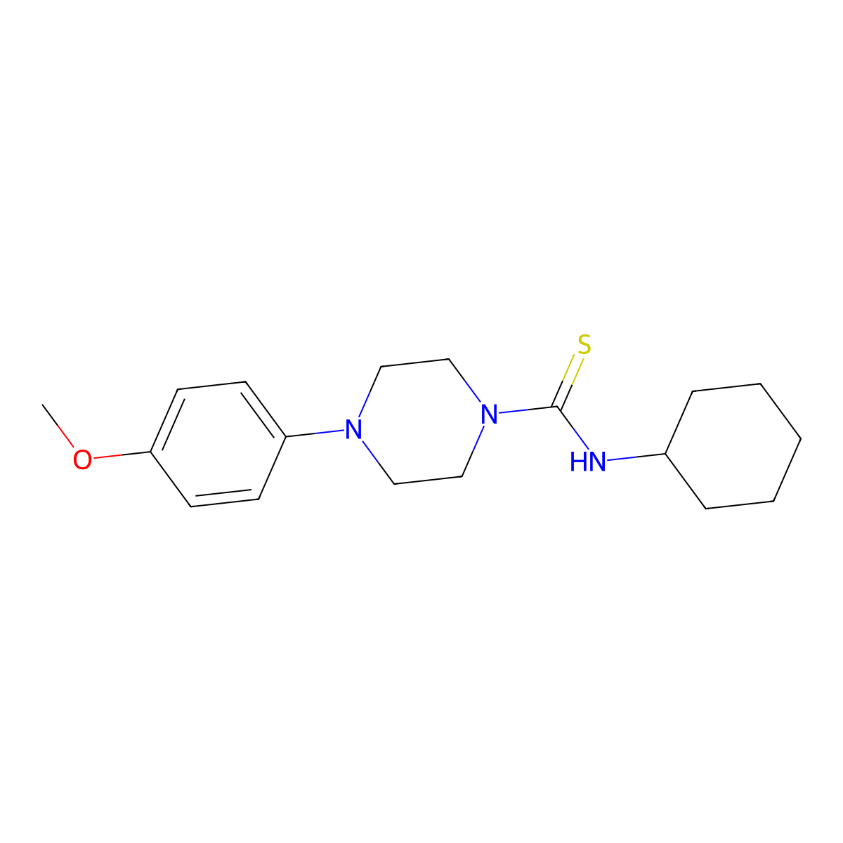N-cyclohexyl-4-(4-methoxyphenyl)piperazine-1-carbothioamide molecular structure, CAS 461460-18-4