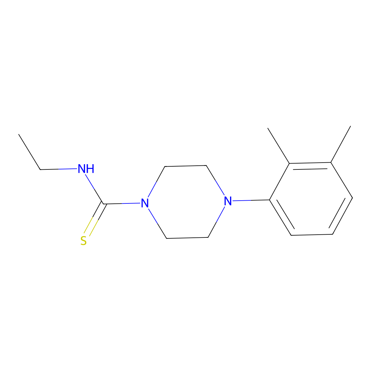 4-(2,3-dimethylphenyl)-N-ethylpiperazine-1-carbothioamide molecular structure, CAS 461460-19-5