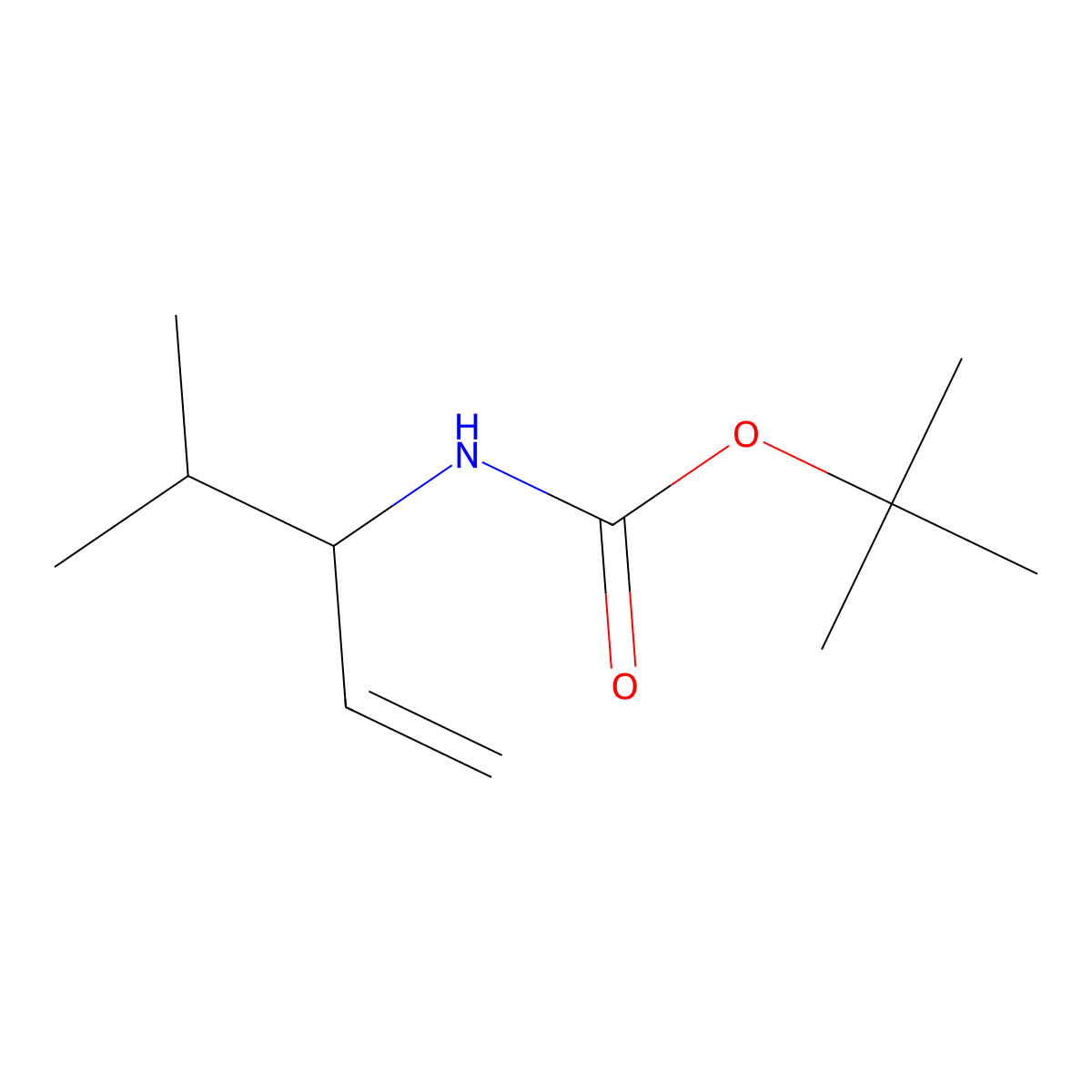 Tert-butyl (4-methylpent-1-en-3-yl)carbamate molecular structure, CAS 461463-56-9