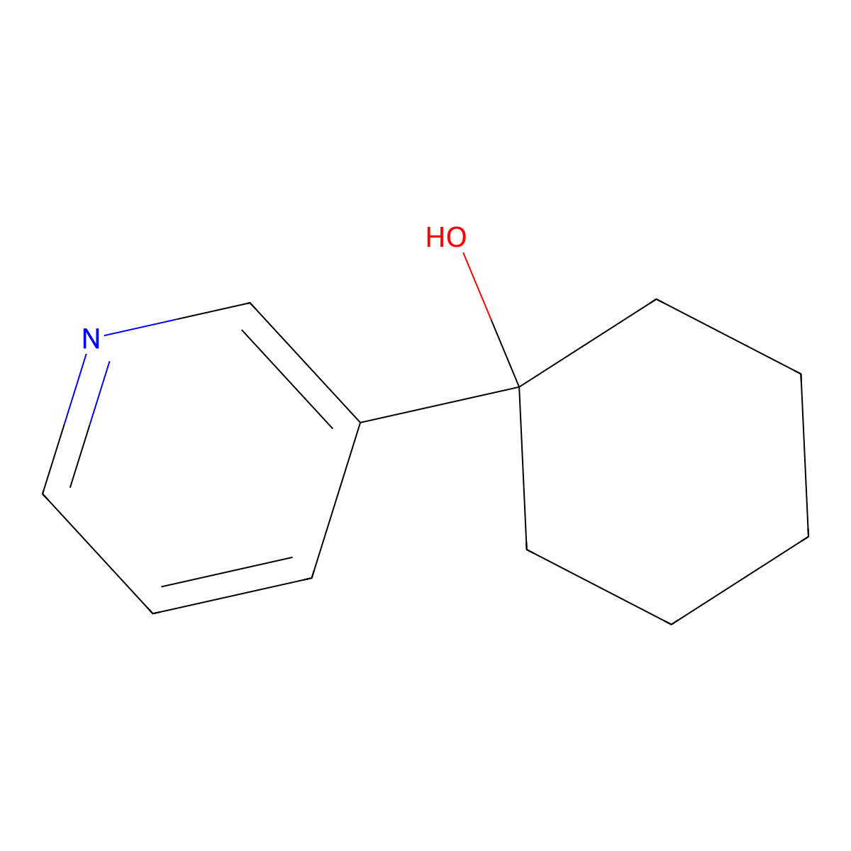1-(3-Pyridinyl)cyclohexanol molecular structure, CAS 46147-85-7
