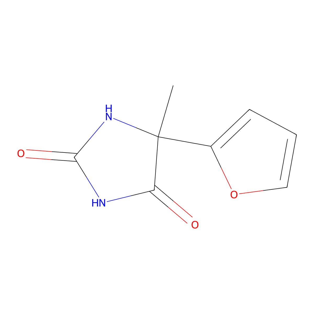 5-(2-Furyl)-5-methylimidazolidine-2,4-dione molecular structure, CAS 4615-71-8