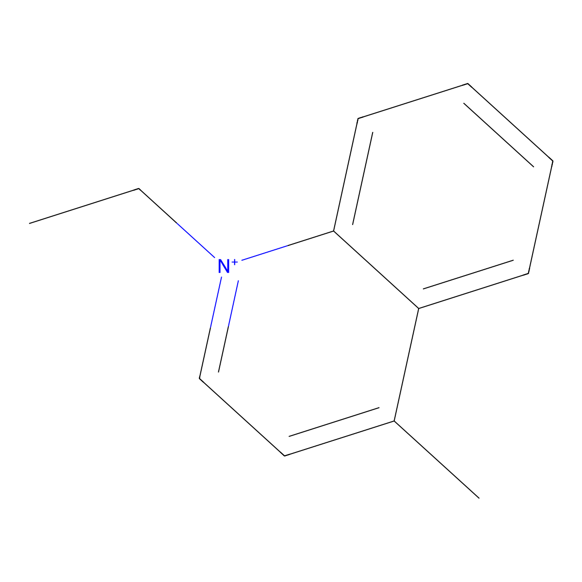 1-Ethyl-4-methylquinolin-1-ium molecular structure, CAS 46154-58-9