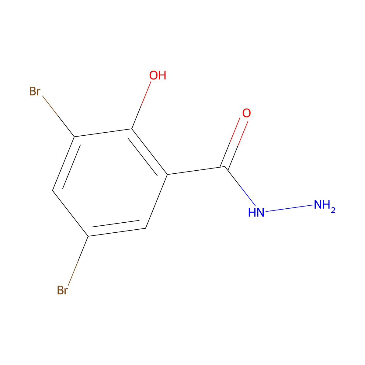 3,5-Dibromosalicylhydrazide molecular structure, CAS 46155-70-8
