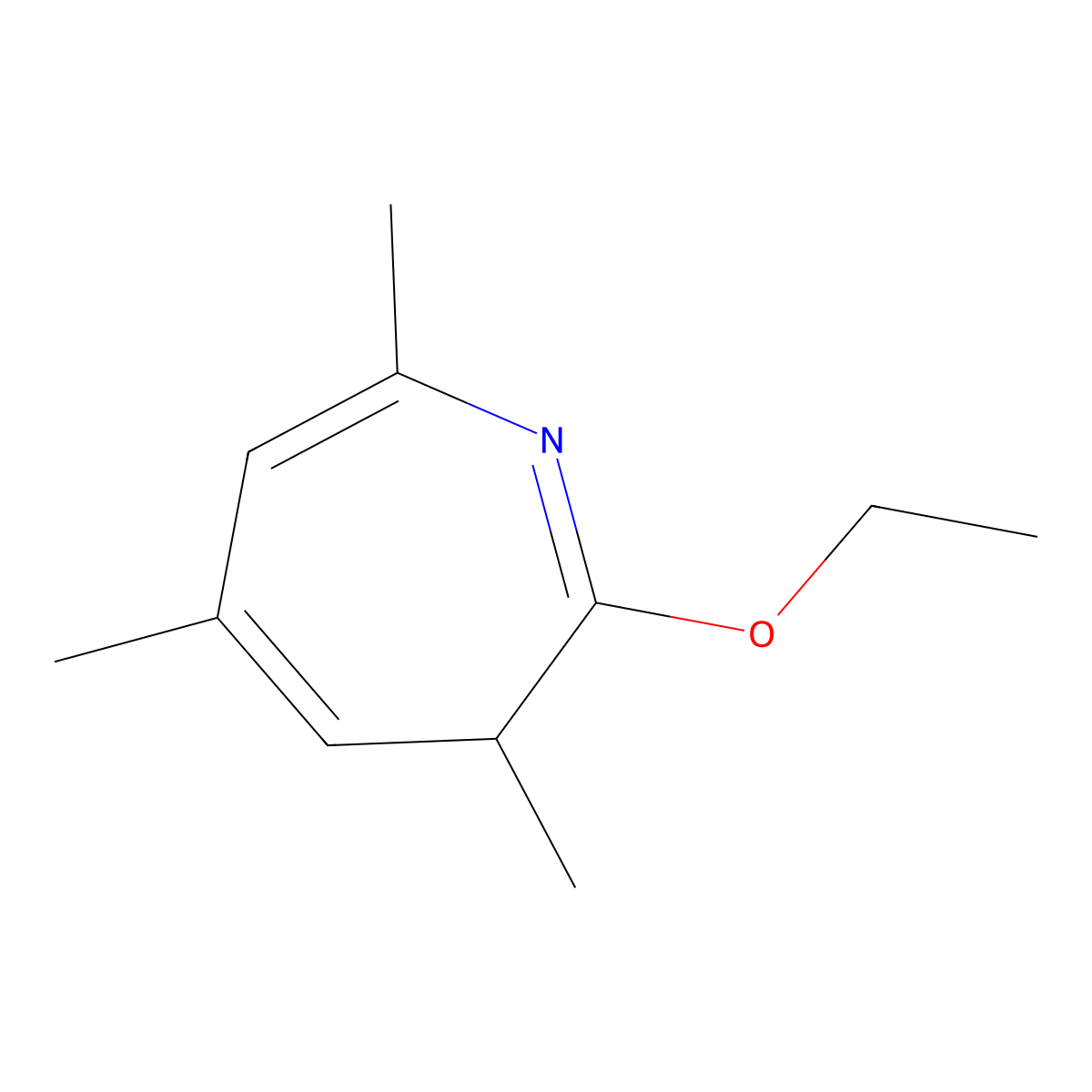 2-ethoxy-3,5,7-trimethyl-3H-azepine molecular structure, CAS 4616-71-1