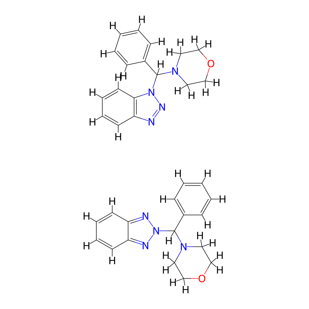 4-[Benzotriazol-1-yl(phenyl)methyl]morpholine;4-[benzotriazol-2-yl(phenyl)methyl]morpholine molecular structure, CAS 461641-45-2