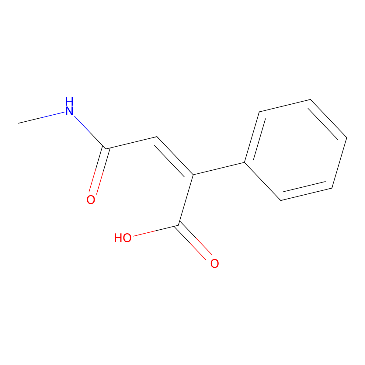 3-(Methylcarbamoyl)-2-phenylprop-2-enoic acid molecular structure, CAS 461641-79-2
