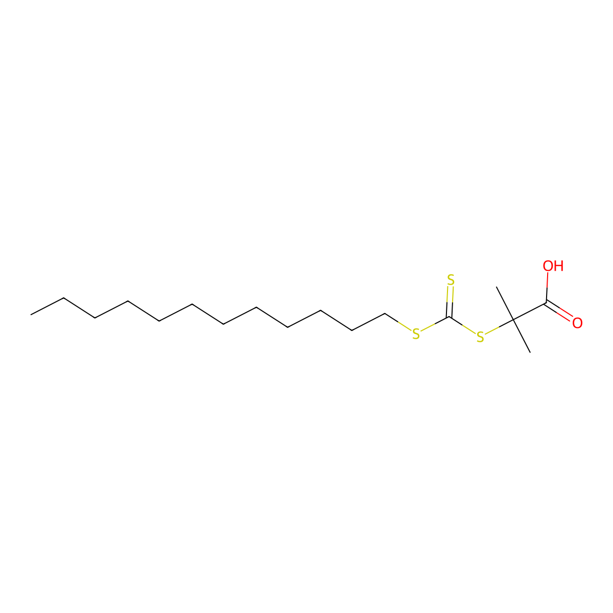 2-(((Dodecylsulfanyl)carbonothioyl)sulfanyl)-2-methylpropanoic acid molecular structure, CAS 461642-78-4