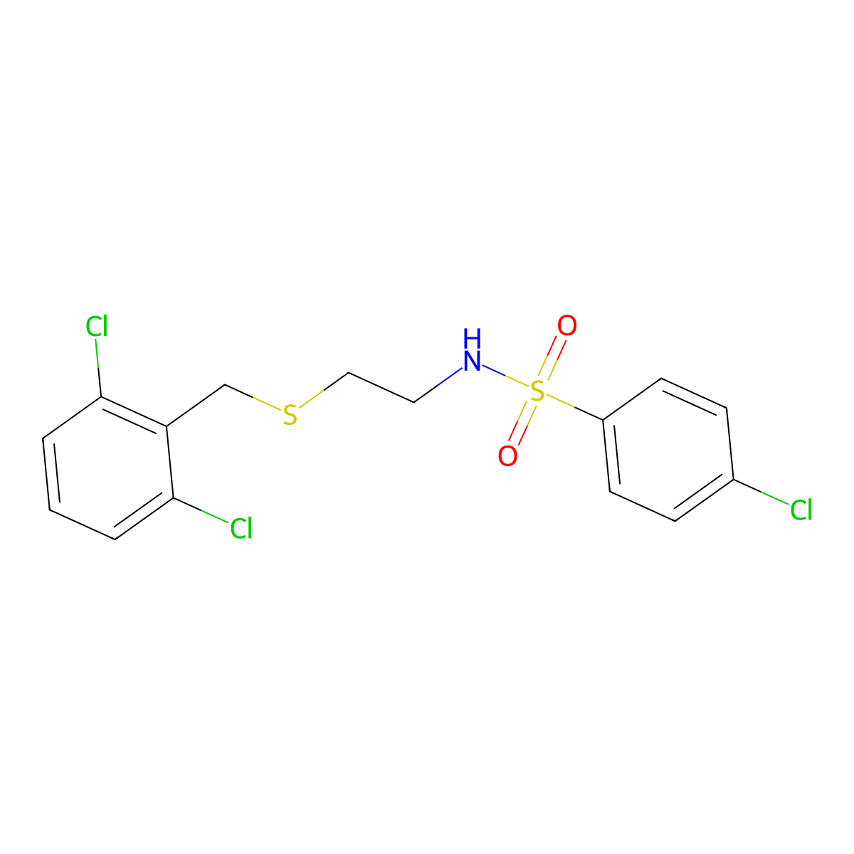 4-chloro-N-{2-[(2,6-dichlorobenzyl)sulfanyl]ethyl}benzenesulfonamide molecular structure, CAS 461646-59-3