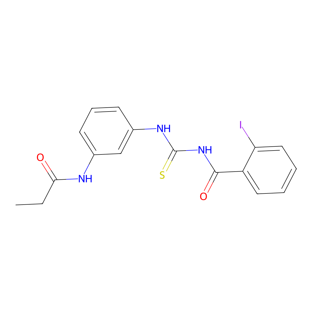 2-iodo-N-[[3-(propanoylamino)phenyl]carbamothioyl]benzamide molecular structure, CAS 461646-67-3