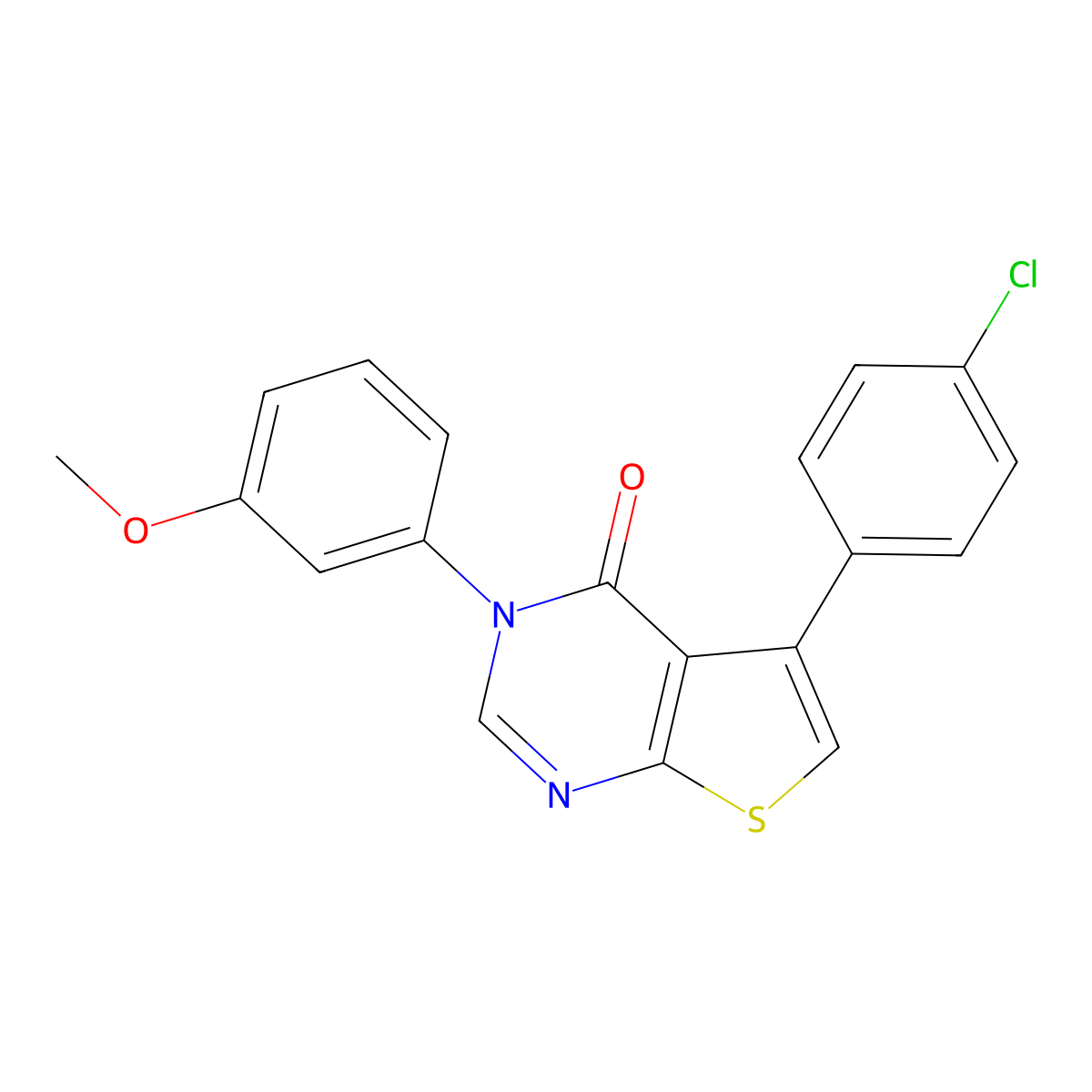 5-(4-chlorophenyl)-3-(3-methoxyphenyl)thieno[2,3-d]pyrimidin-4(3H)-one molecular structure, CAS 461646-73-1