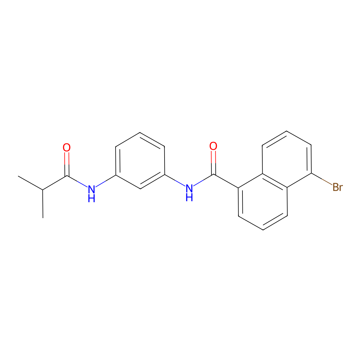 5-bromo-N-[3-(2-methylpropanoylamino)phenyl]naphthalene-1-carboxamide molecular structure, CAS 461646-80-0