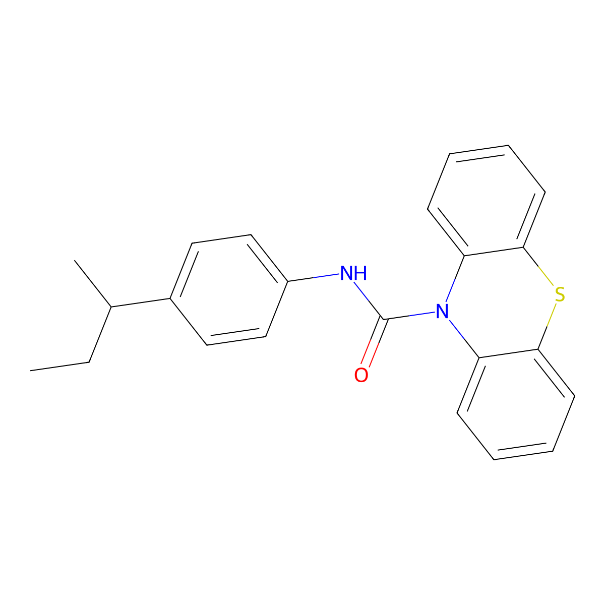 N-[4-(butan-2-yl)phenyl]-10H-phenothiazine-10-carboxamide molecular structure, CAS 461647-22-3