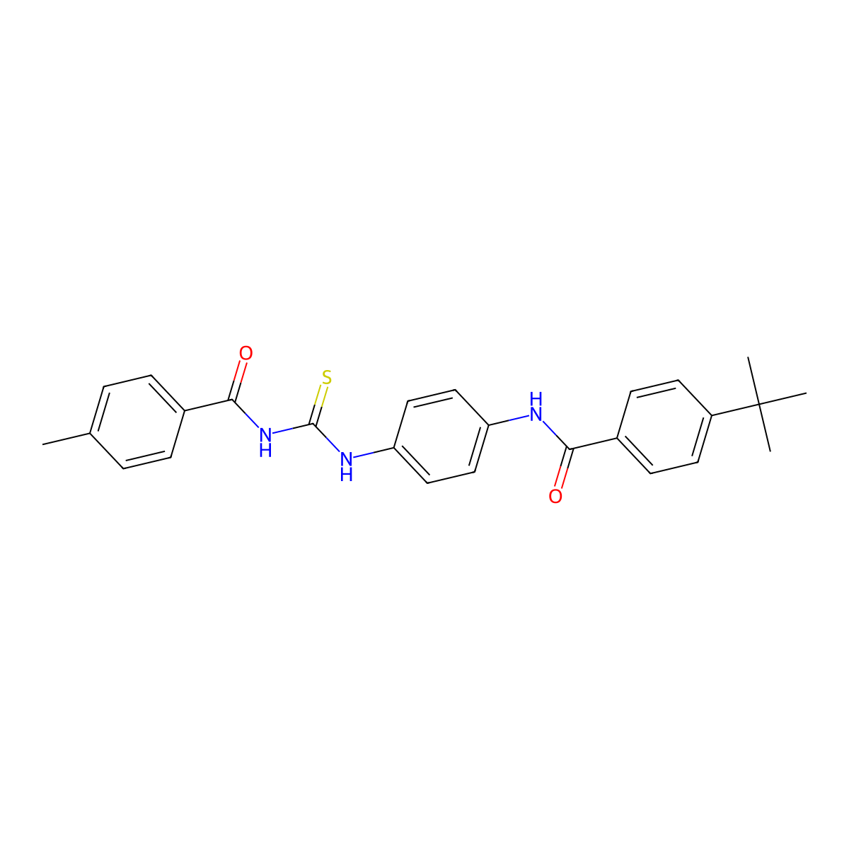 N-[[4-[(4-tert-butylbenzoyl)amino]phenyl]carbamothioyl]-4-methylbenzamide molecular structure, CAS 461647-36-9