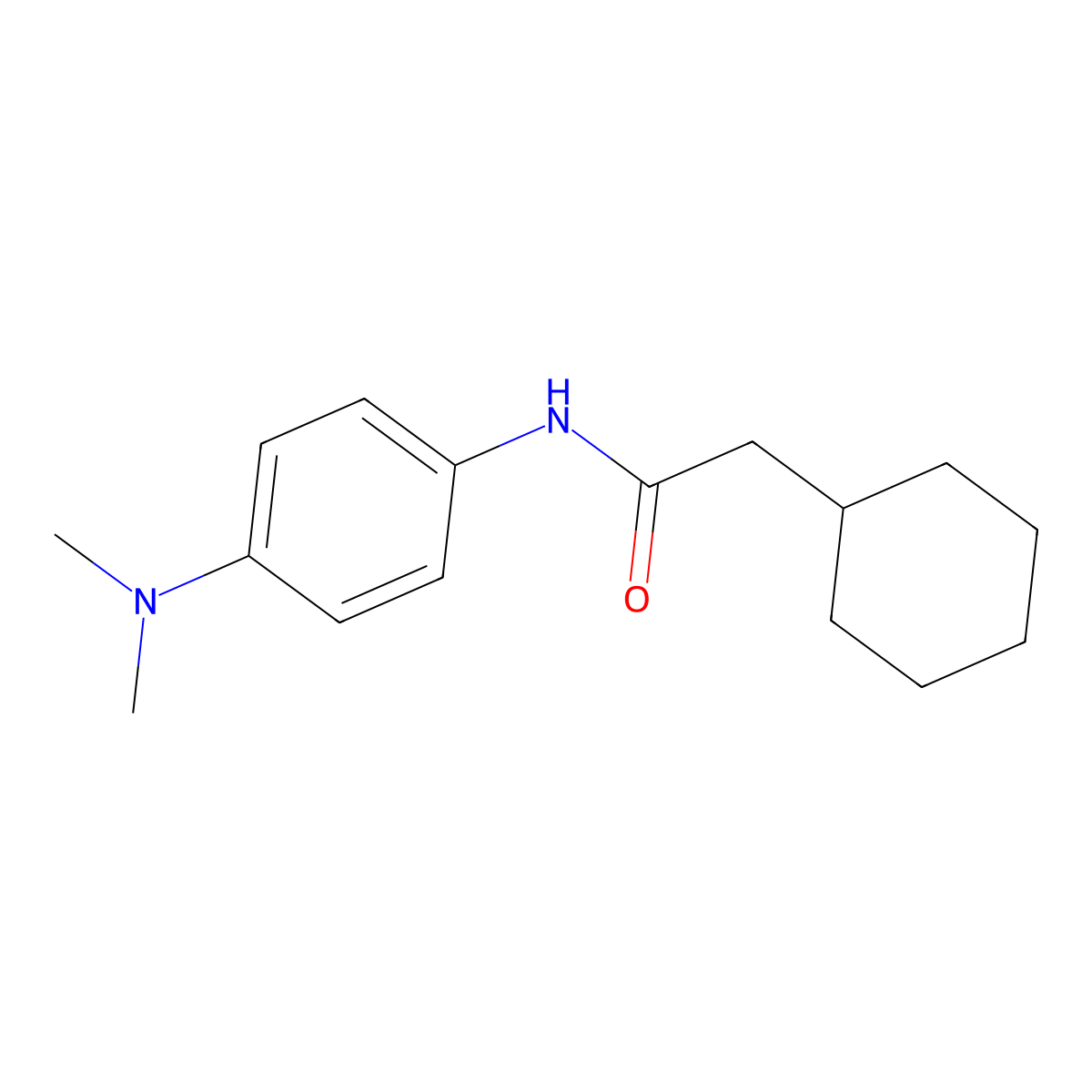 2-cyclohexyl-N-[4-(dimethylamino)phenyl]acetamide molecular structure, CAS 461647-52-9