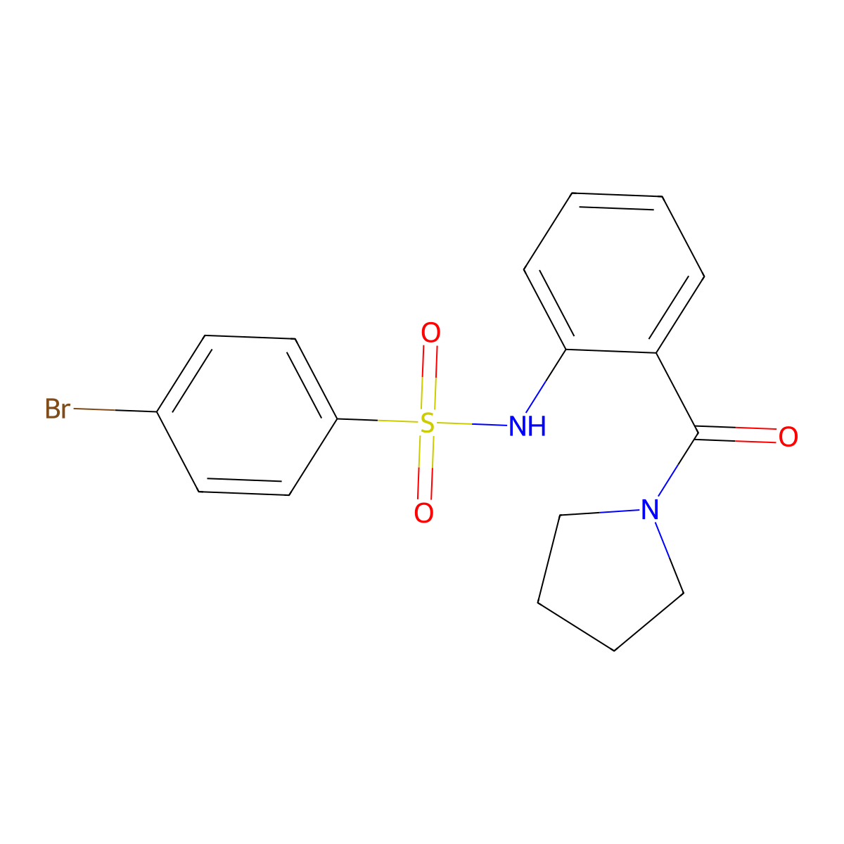 4-bromo-N-[2-(pyrrolidine-1-carbonyl)phenyl]benzenesulfonamide molecular structure, CAS 461648-56-6