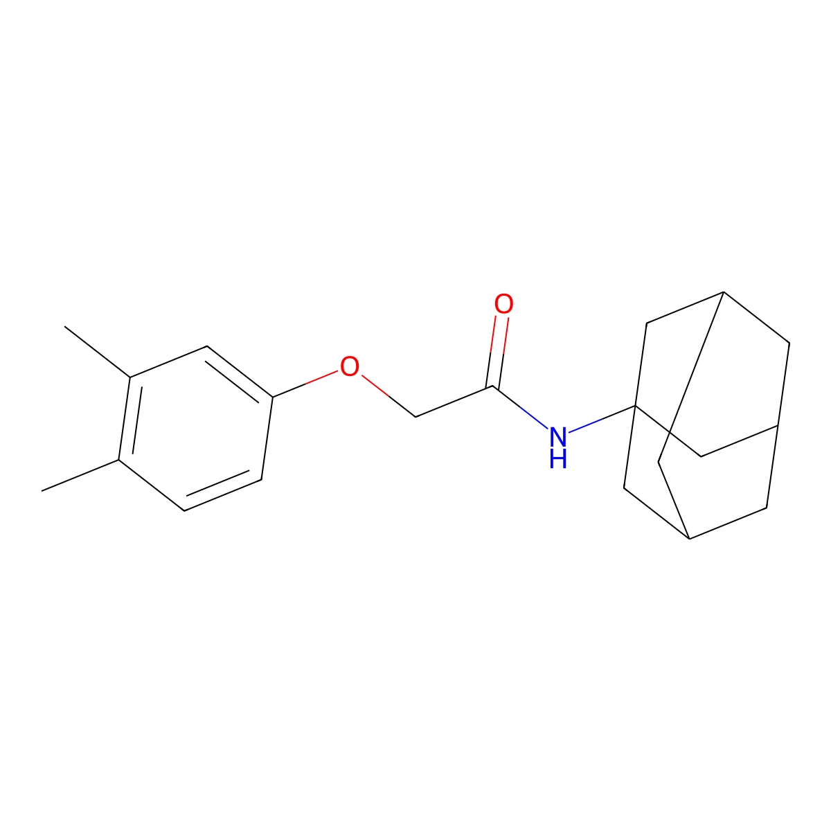 N-(1-adamantyl)-2-(3,4-dimethylphenoxy)acetamide molecular structure, CAS 461648-62-4