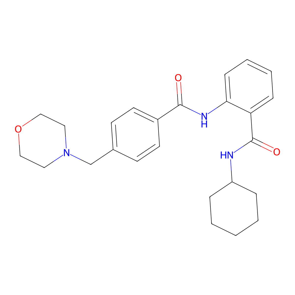 N-cyclohexyl-2-[[4-(morpholin-4-ylmethyl)benzoyl]amino]benzamide molecular structure, CAS 461648-65-7