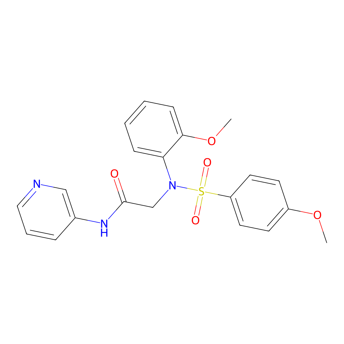 2-(2-methoxy-N-(4-methoxyphenyl)sulfonylanilino)-N-pyridin-3-ylacetamide molecular structure, CAS 461649-07-0