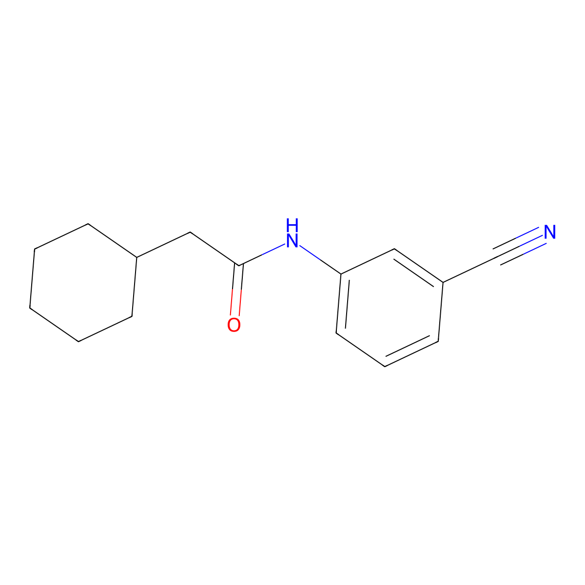 N-(3-cyanophenyl)-2-cyclohexylacetamide molecular structure, CAS 461649-13-8