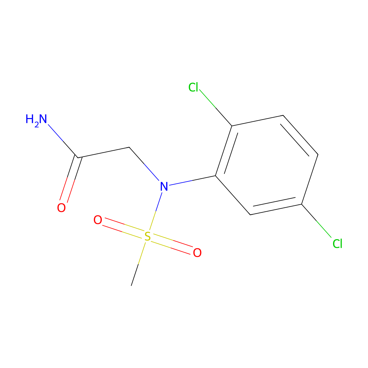 2-(2,5-dichloro-N-methylsulfonylanilino)acetamide molecular structure, CAS 461649-95-6