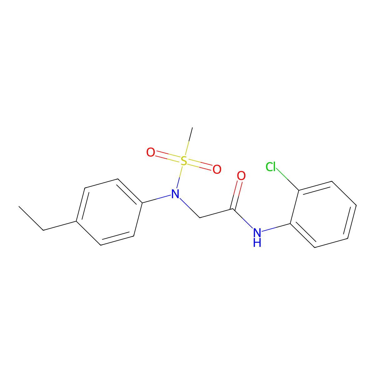 N-(2-chlorophenyl)-2-(4-ethyl-N-methylsulfonylanilino)acetamide molecular structure, CAS 461650-09-9