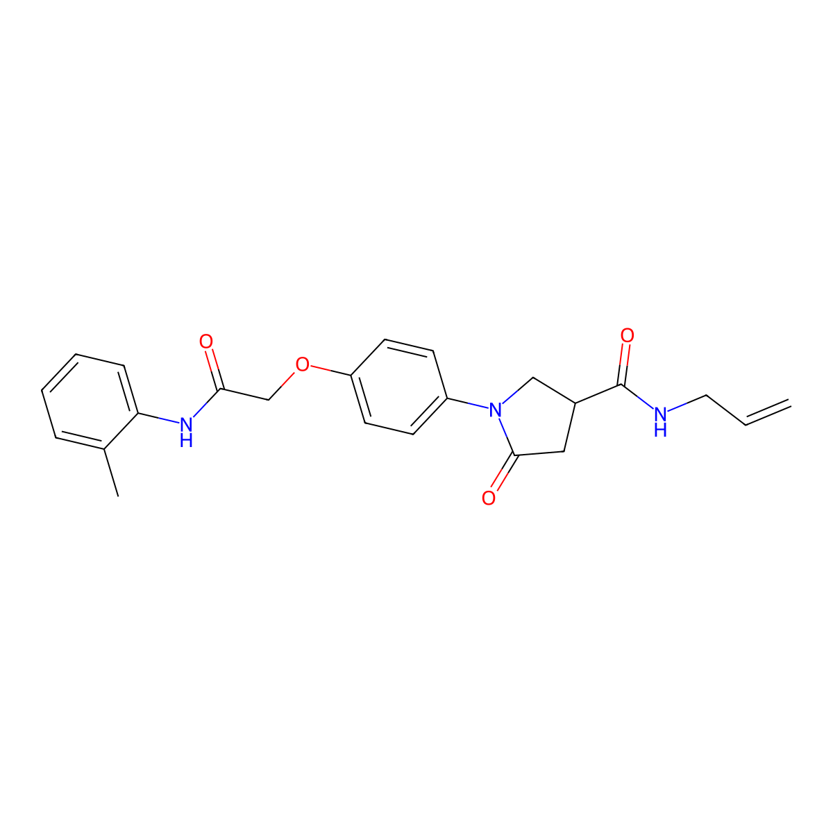 1-[4-[2-(2-methylanilino)-2-oxoethoxy]phenyl]-5-oxo-N-prop-2-enylpyrrolidine-3-carboxamide molecular structure, CAS 461650-20-4