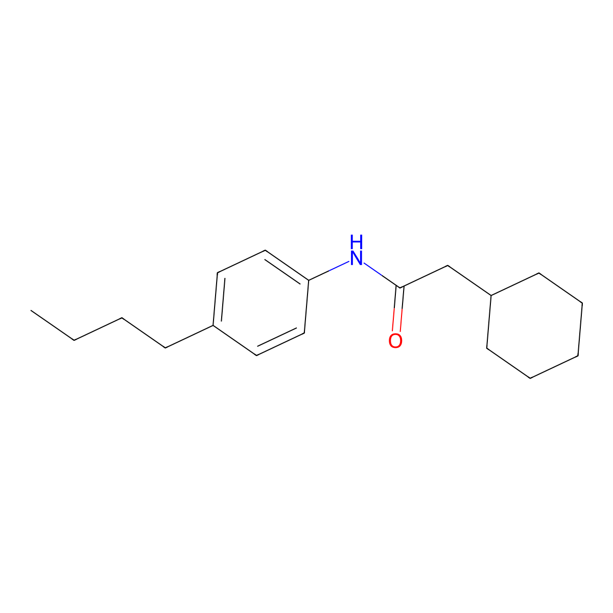 N-(4-butylphenyl)-2-cyclohexylacetamide molecular structure, CAS 461650-26-0