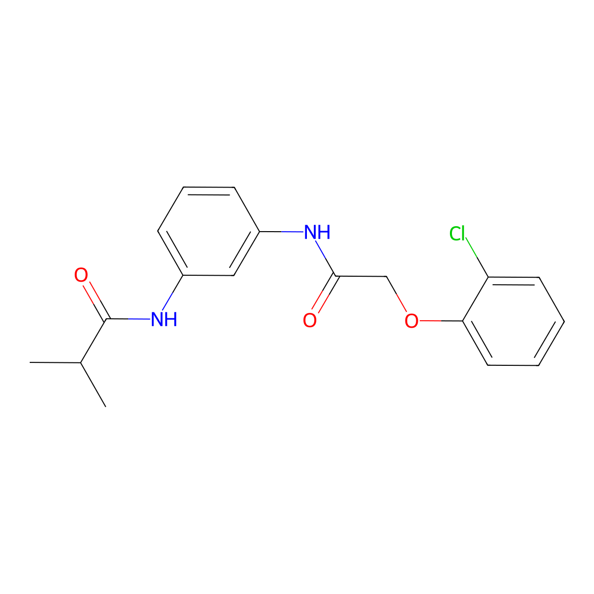 N-(3-{[(2-chlorophenoxy)acetyl]amino}phenyl)-2-methylpropanamide molecular structure, CAS 461650-43-1