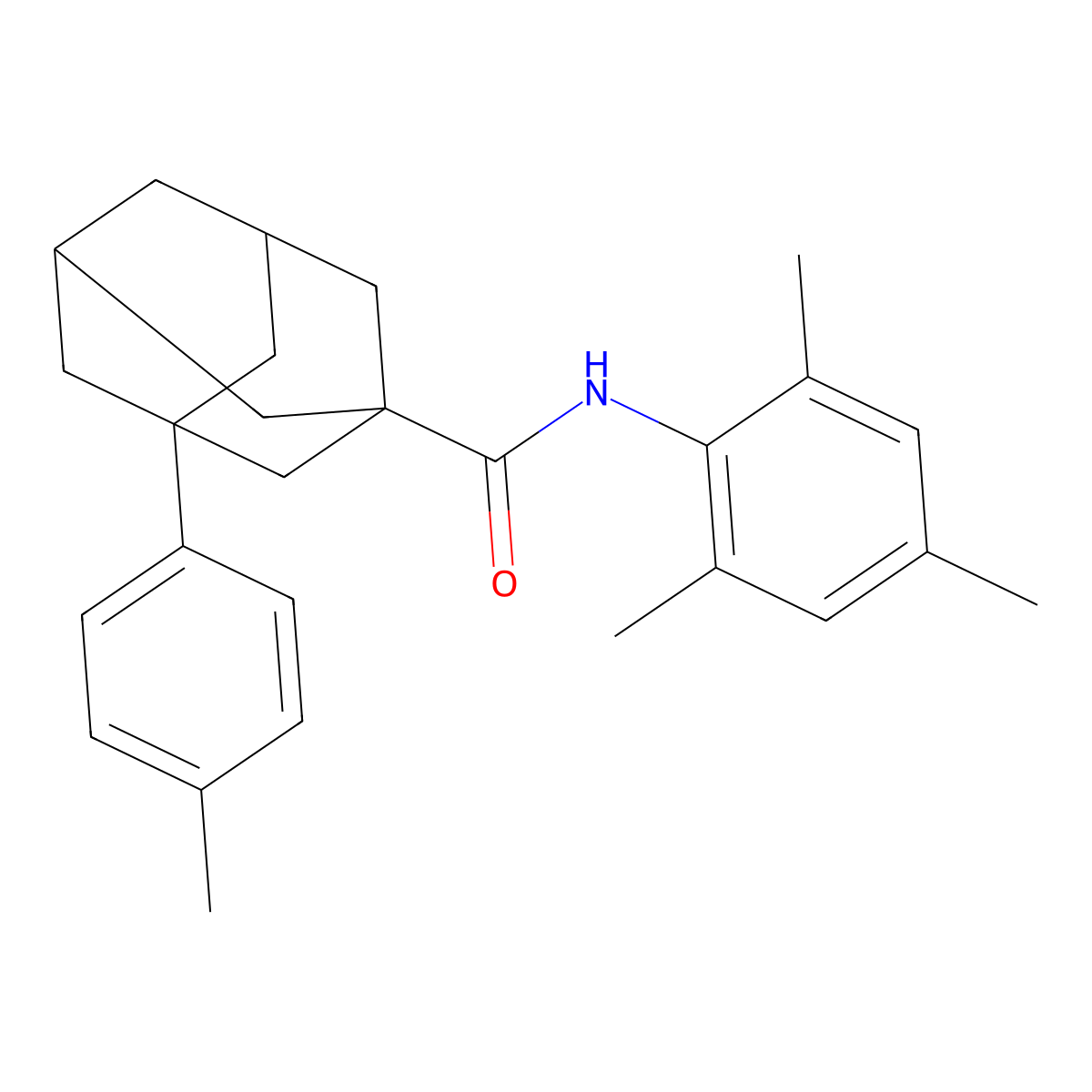 3-(4-methylphenyl)-N-(2,4,6-trimethylphenyl)adamantane-1-carboxamide molecular structure, CAS 461650-53-3