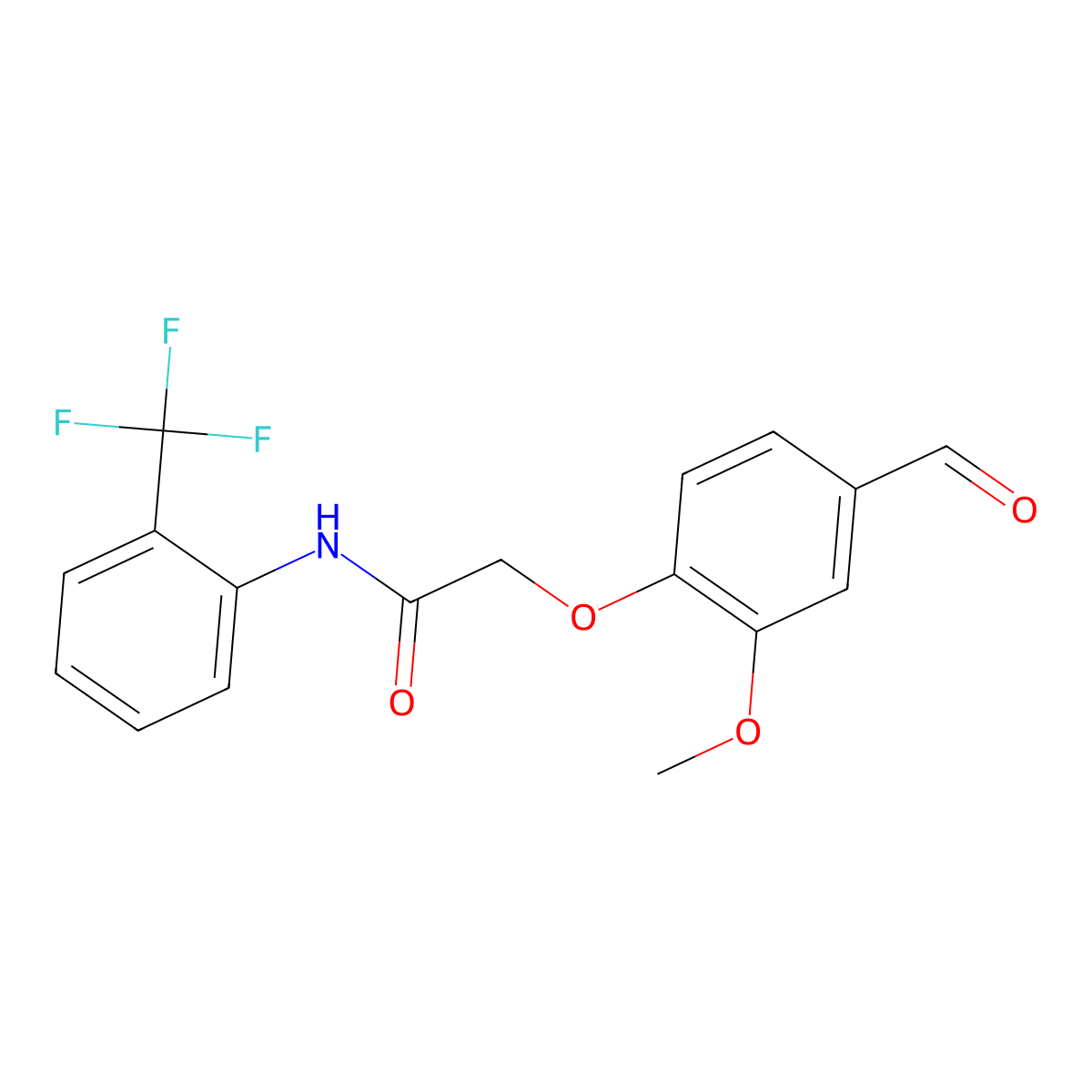 2-(4-formyl-2-methoxyphenoxy)-N-[2-(trifluoromethyl)phenyl]acetamide molecular structure, CAS 461652-60-8